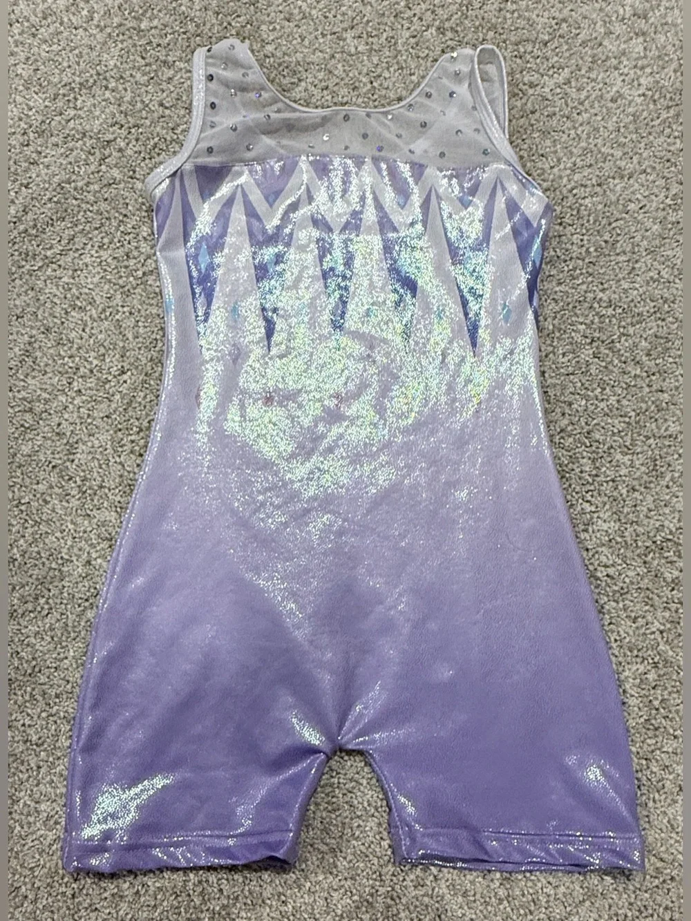 Girls Sparkly Purple Ice Skating Dance Leotard size 120 (6/7).
